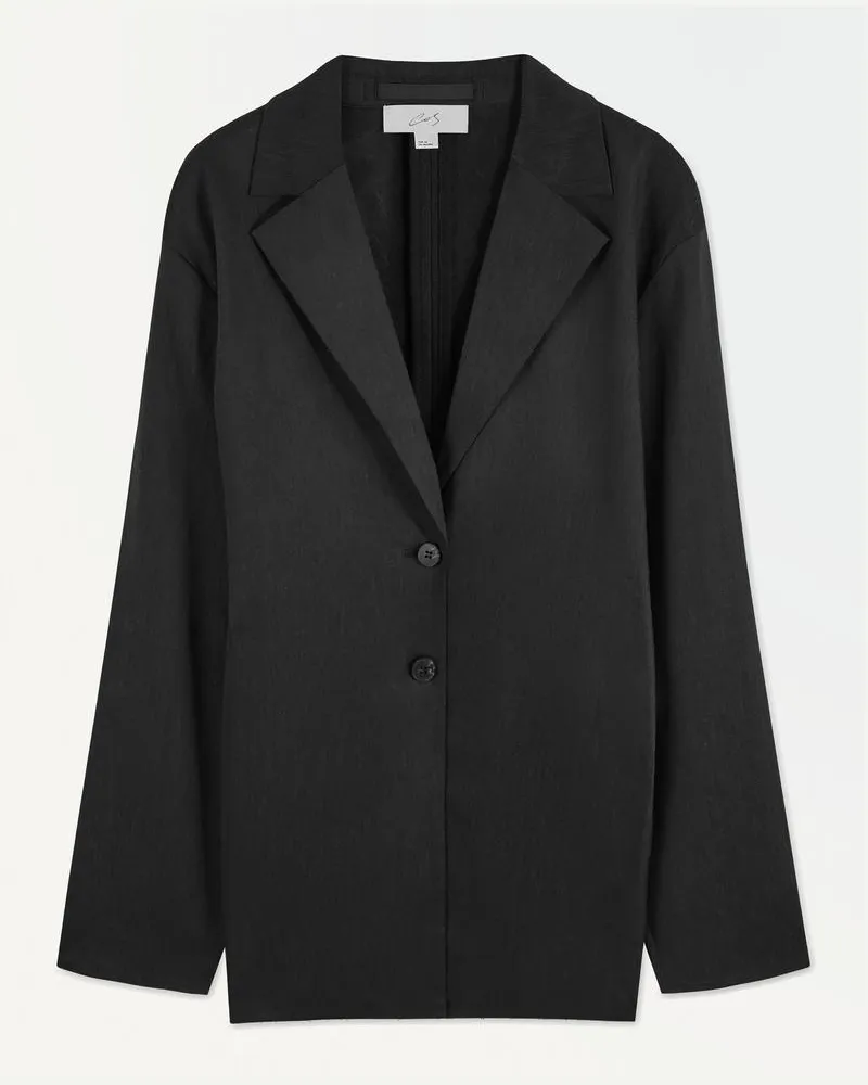 COS Der Taillierte Blazer Aus Leinen Schwarz
