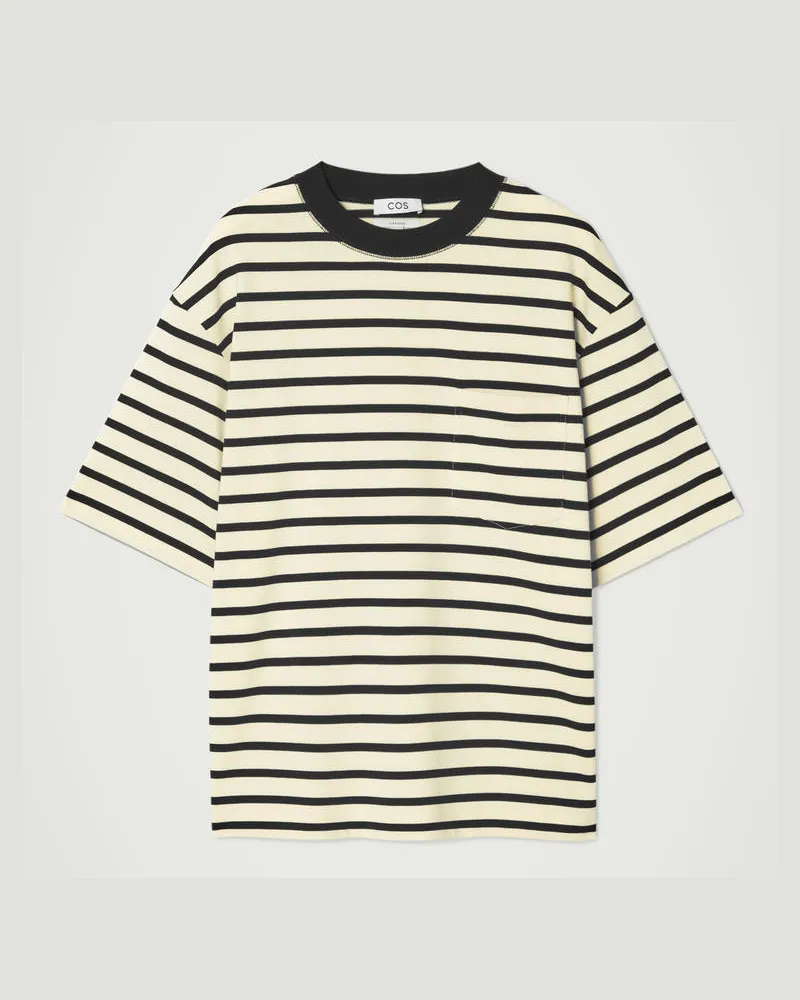 COS Gewichtiges Oversized-T-Shirt Aus Baumwolle Weiß