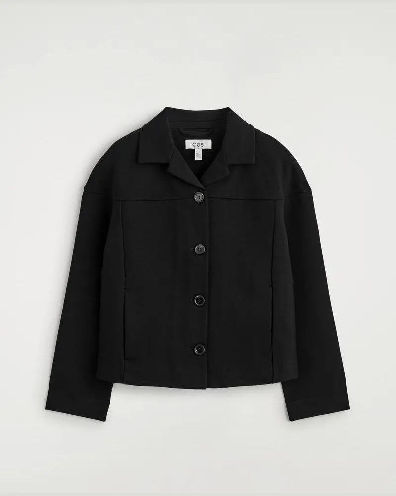 COS Kastenförmige Jacke Aus Jersey Schwarz