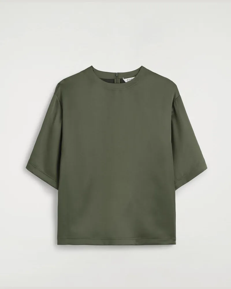 COS T-Shirt Aus Satin Grün