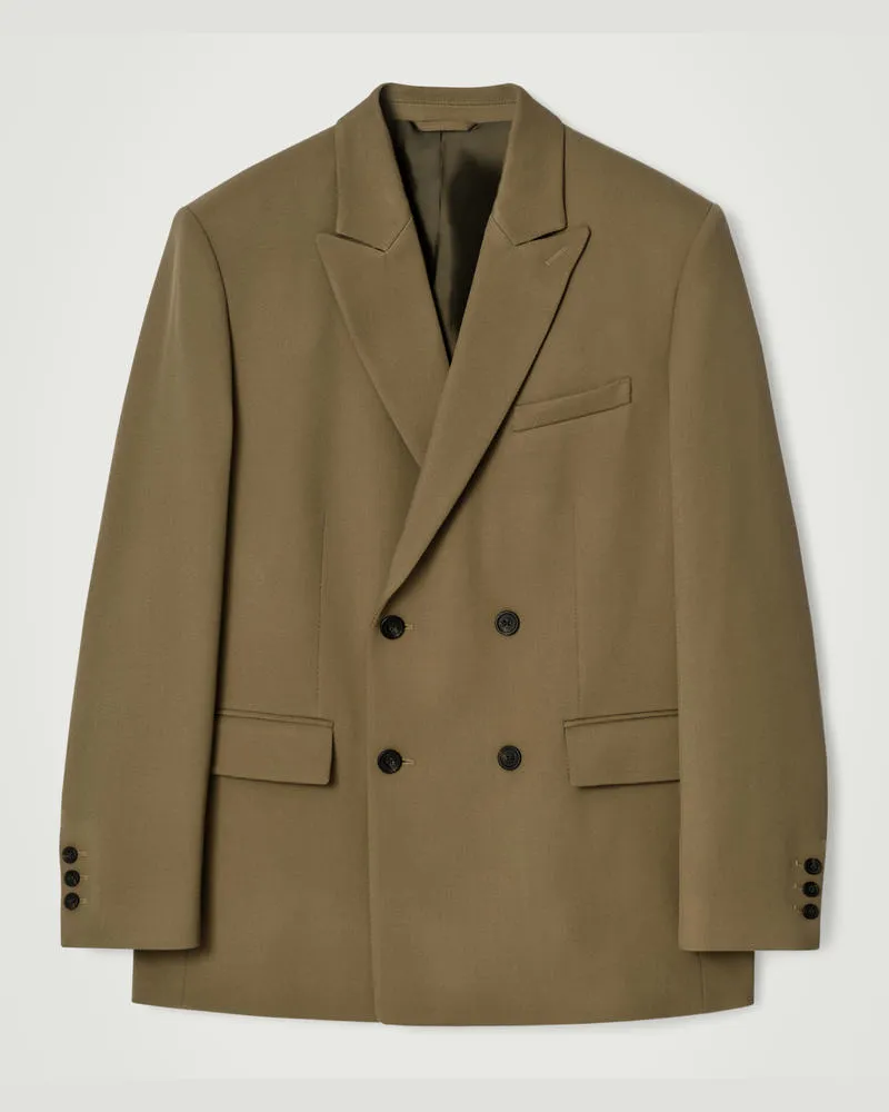 COS Lockerer Doppelreihiger Wollblazer Beige