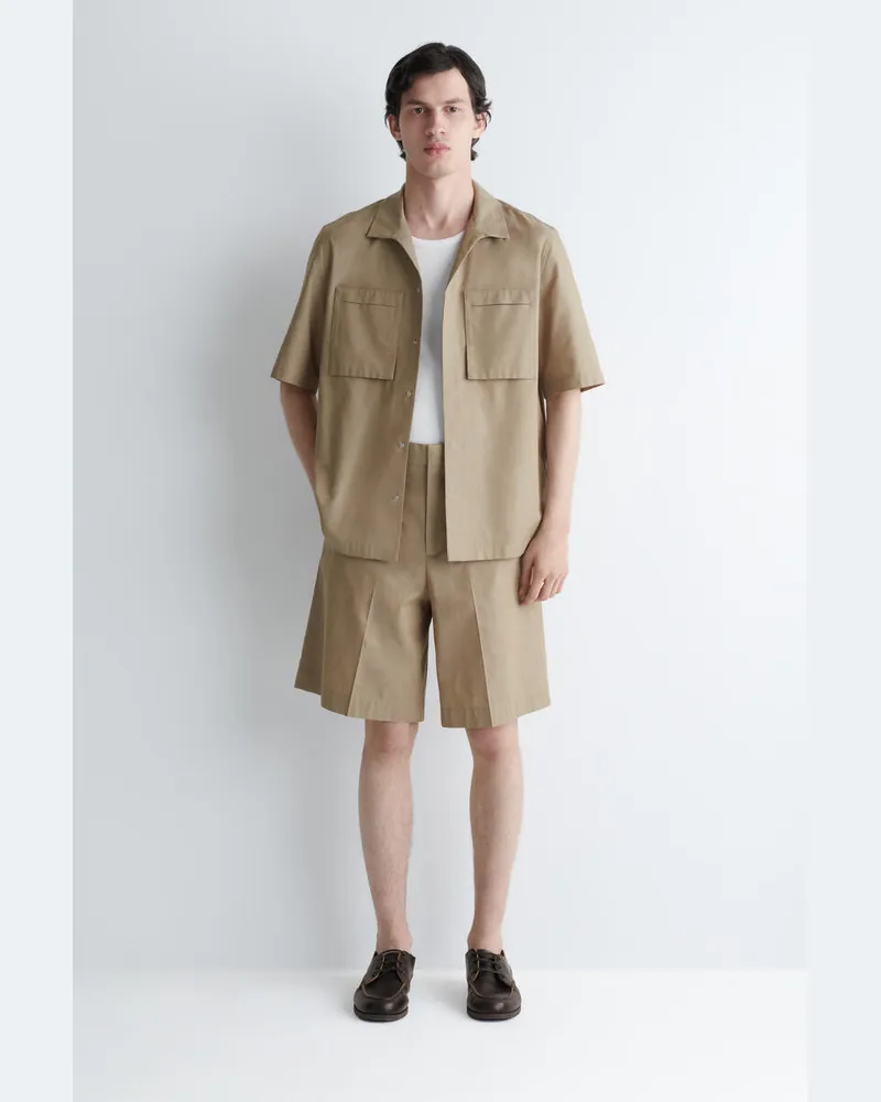 COS Elegante Shorts Aus Strukturierter Baumwolle Beige
