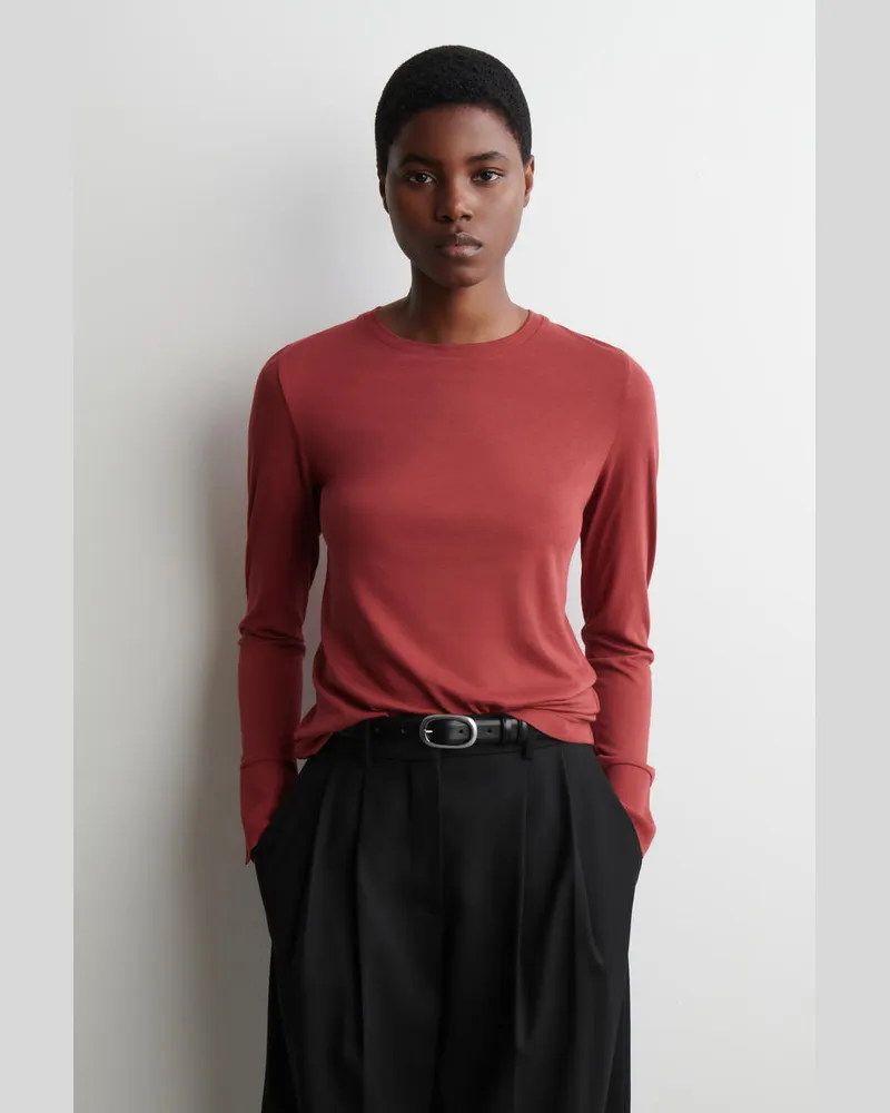 COS Langärmliges Oberteil Aus Baumwolljersey Rot