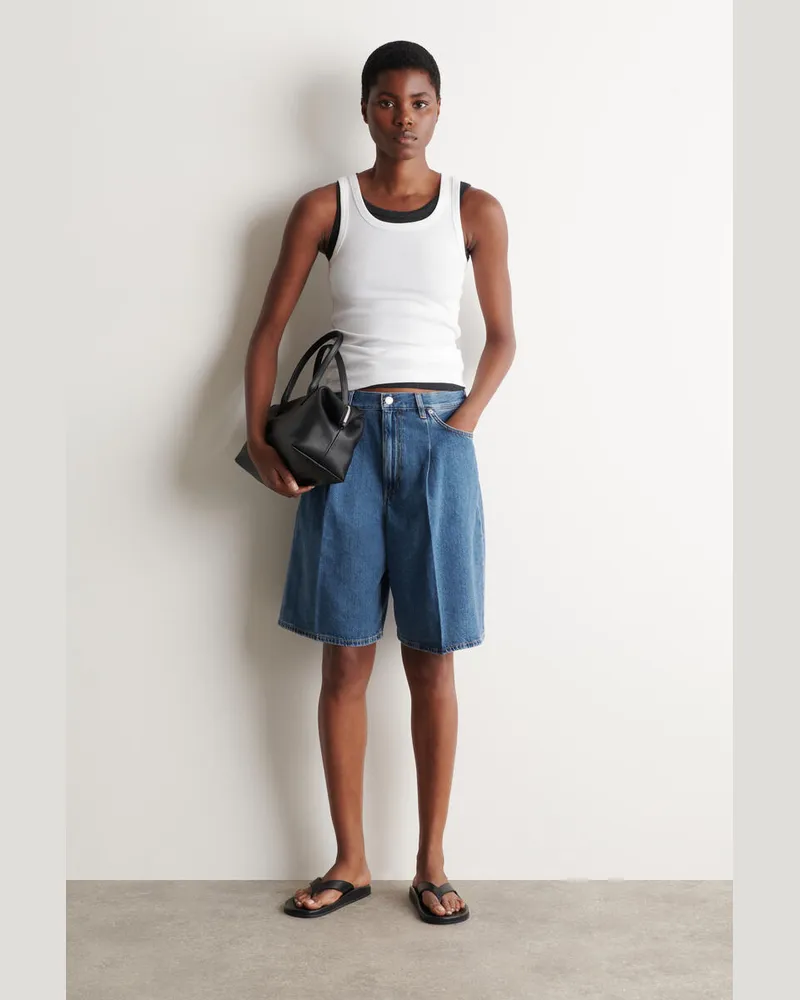 COS Jeansshorts Mit Weitem Bein Blau
