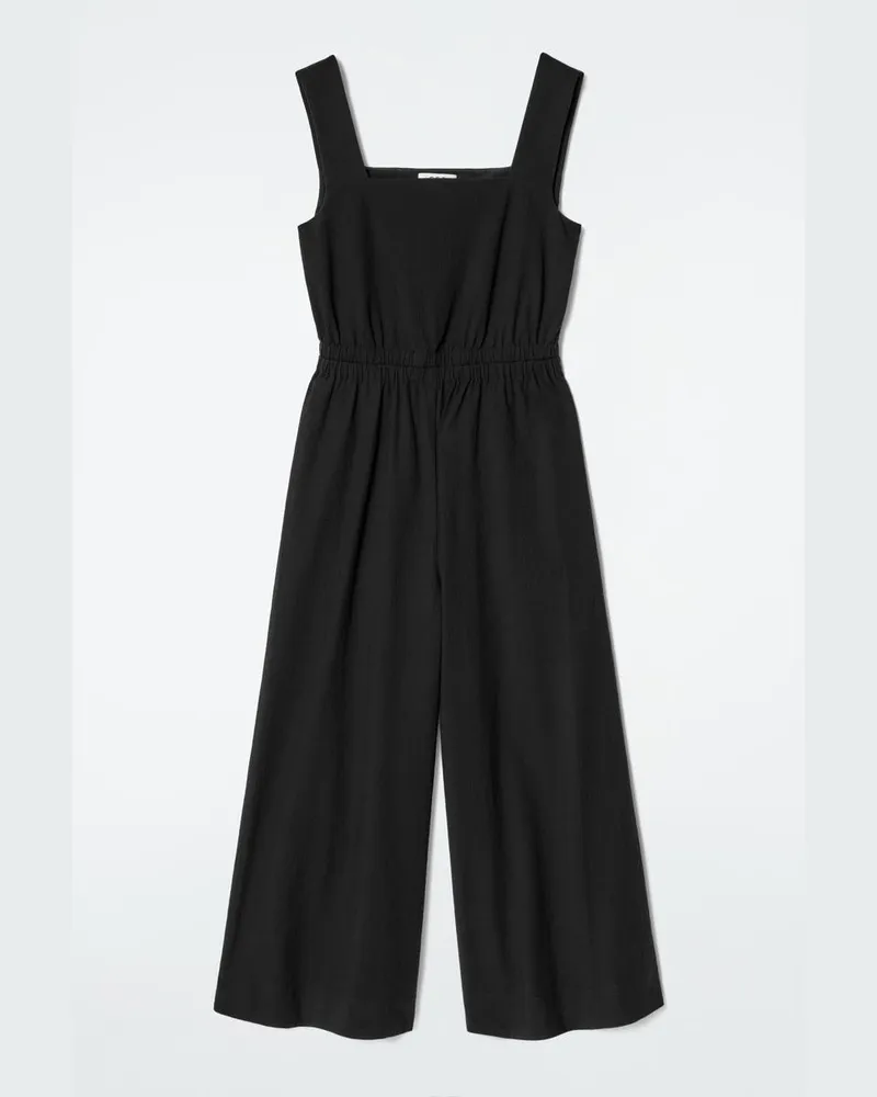 COS Jumpsuit Aus Seersucker Mit Weitem Bein Schwarz