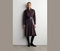 Wickelkleid Aus Wolle Mit Schalkragen