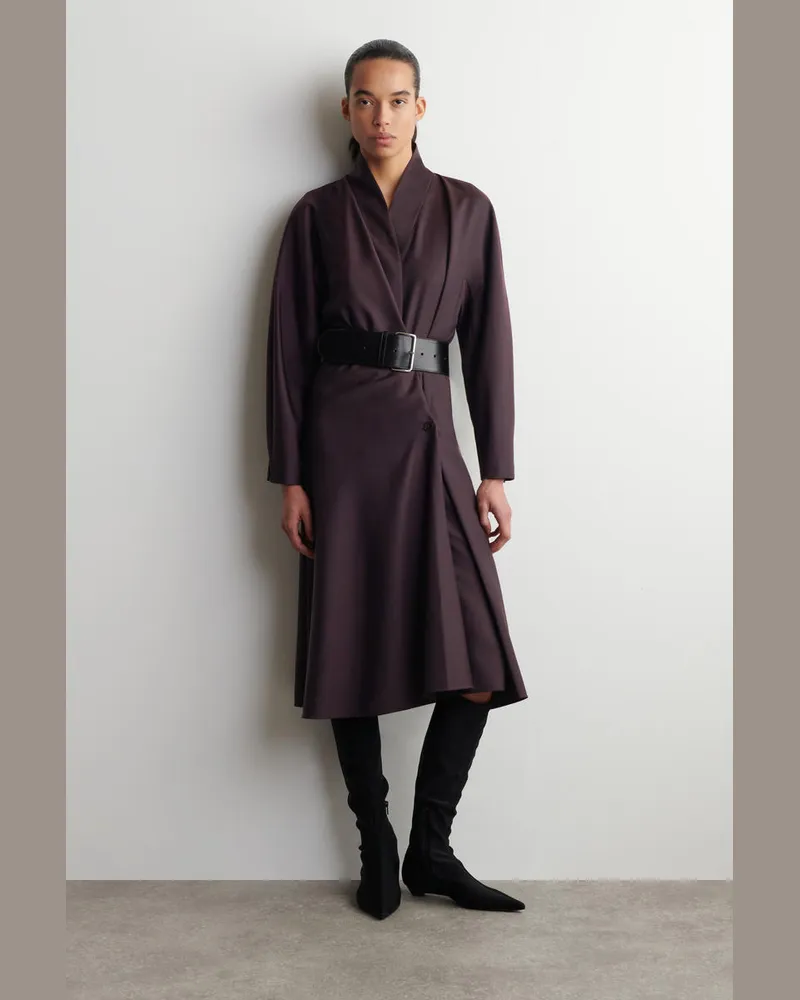 COS Wickelkleid Aus Wolle Mit Schalkragen Lila