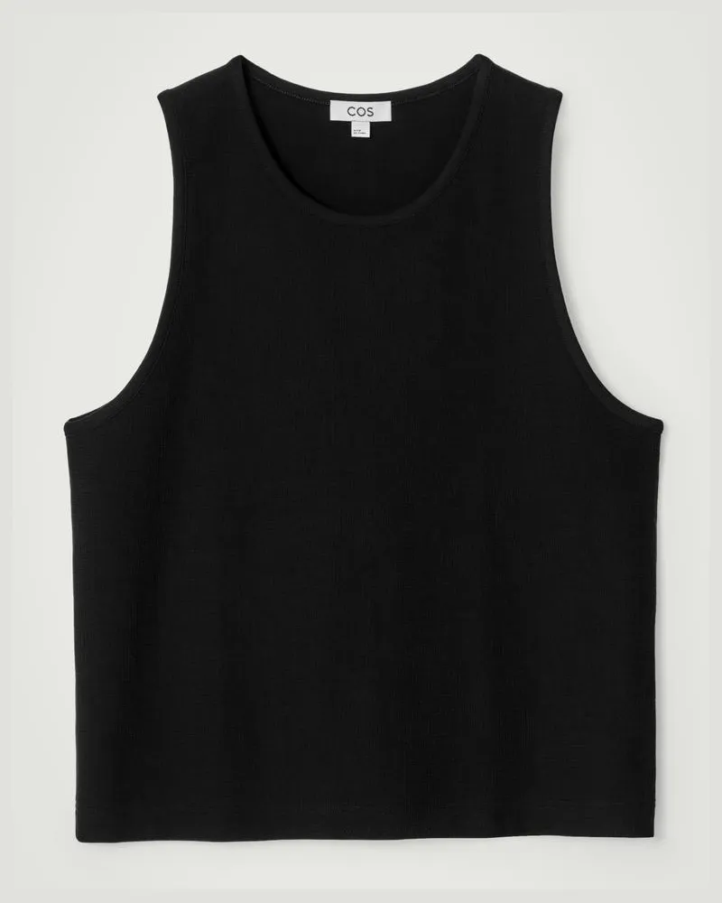 COS Tanktop Aus Strukturiertem Baumwolljersey Schwarz