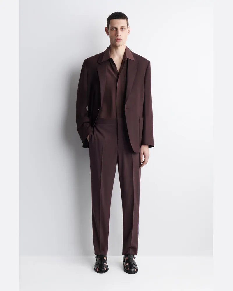 COS Fliessende Wollhose Mit Schmaler Passform Braun