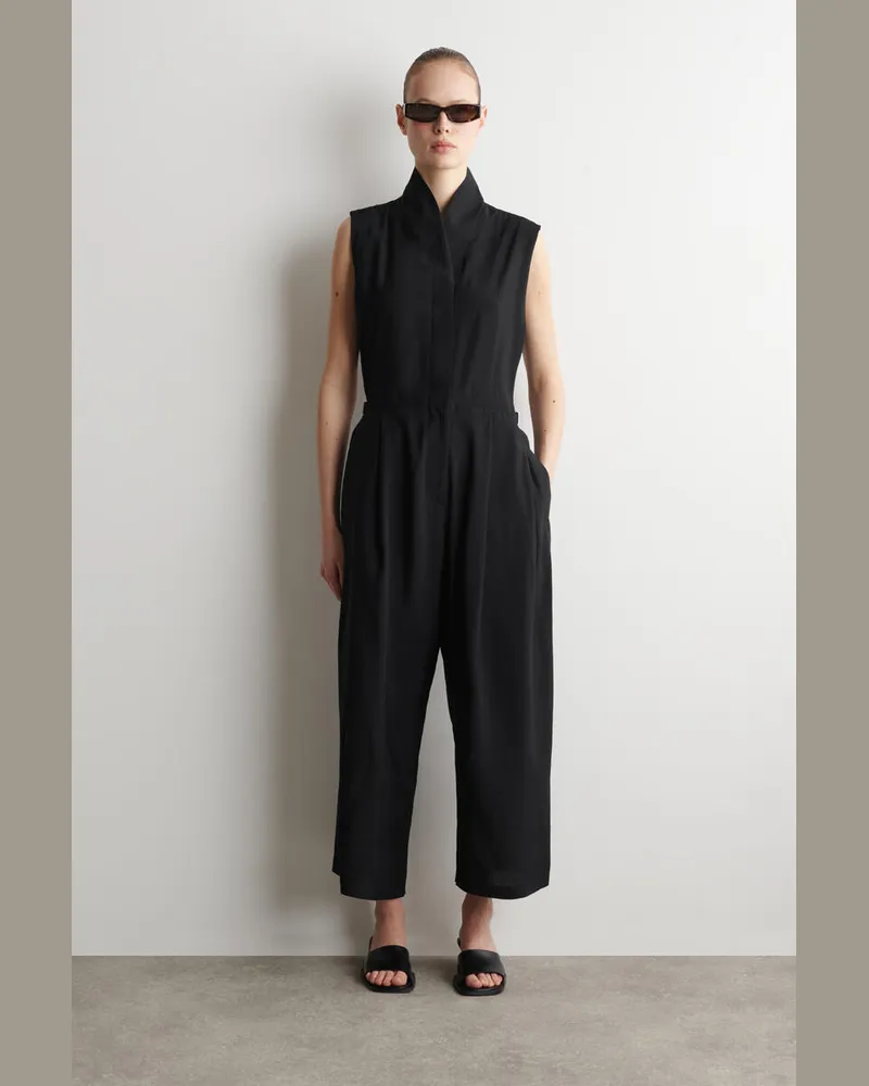 COS Utility-Jumpsuit Mit Schalkragen Schwarz
