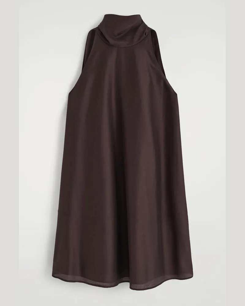 COS Fliessendes Neckholder-Kleid In Minilänge Braun