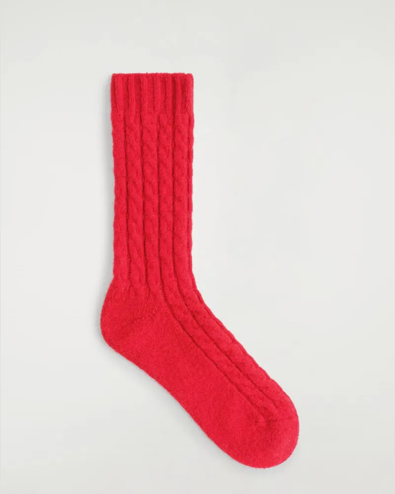 COS Wollsocken Mit Zopfstrickmuster Rot
