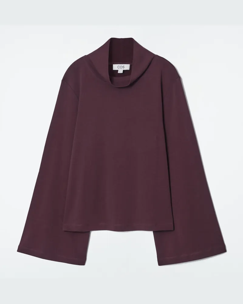 COS Langarmshirt Mit Stehkragen Rot
