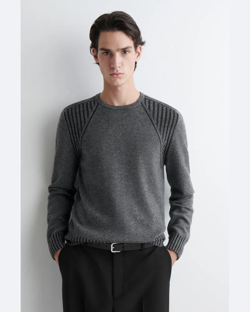 COS Pullover Aus Merinowoll-Kaschmir-Mix Grau