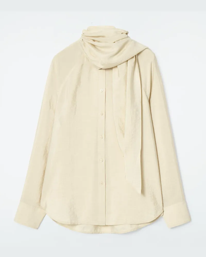 COS Seidenbluse Mit Schaldetail Beige