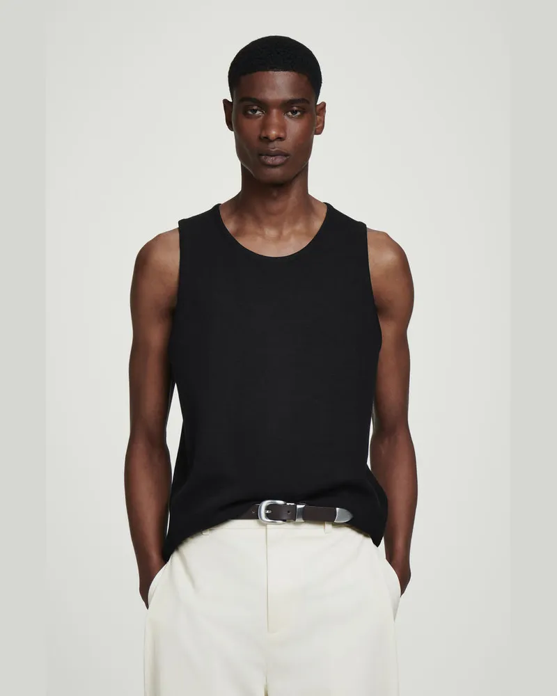 COS Tanktop Aus Strukturiertem Baumwolljersey Schwarz