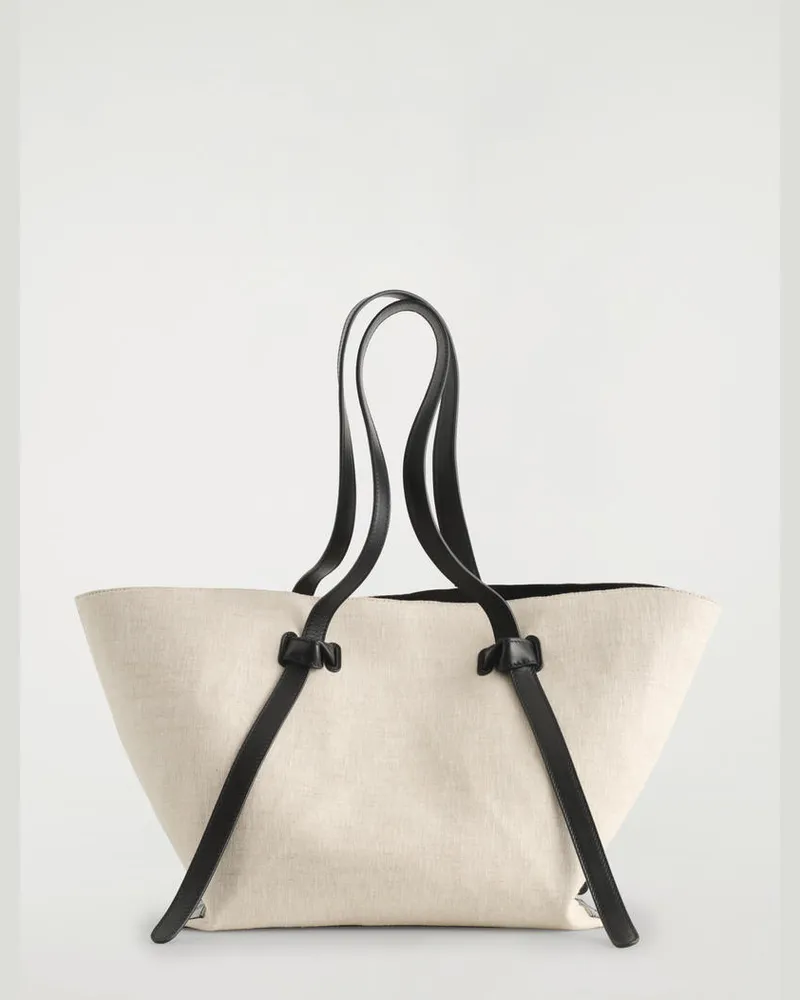 COS Pinch Tote Bag - Leinen Beige