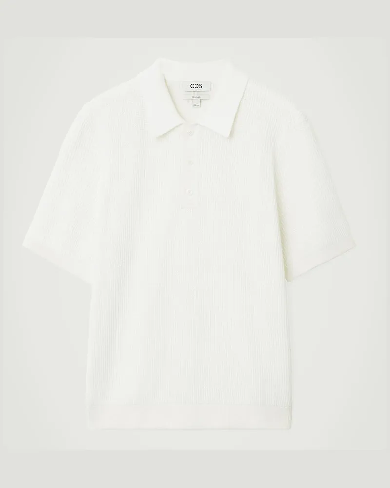 COS Strukturiertes Poloshirt Aus Strick Beige