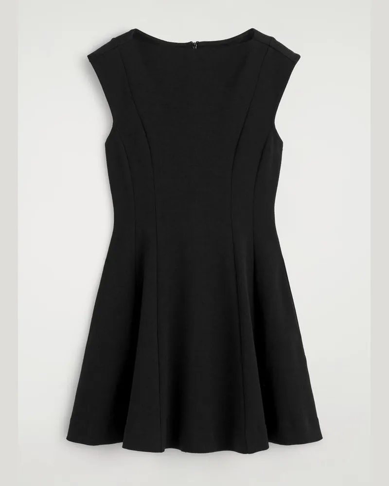 COS Skulpturales Ausgestelltes Minikleid Aus Baumwolle Schwarz