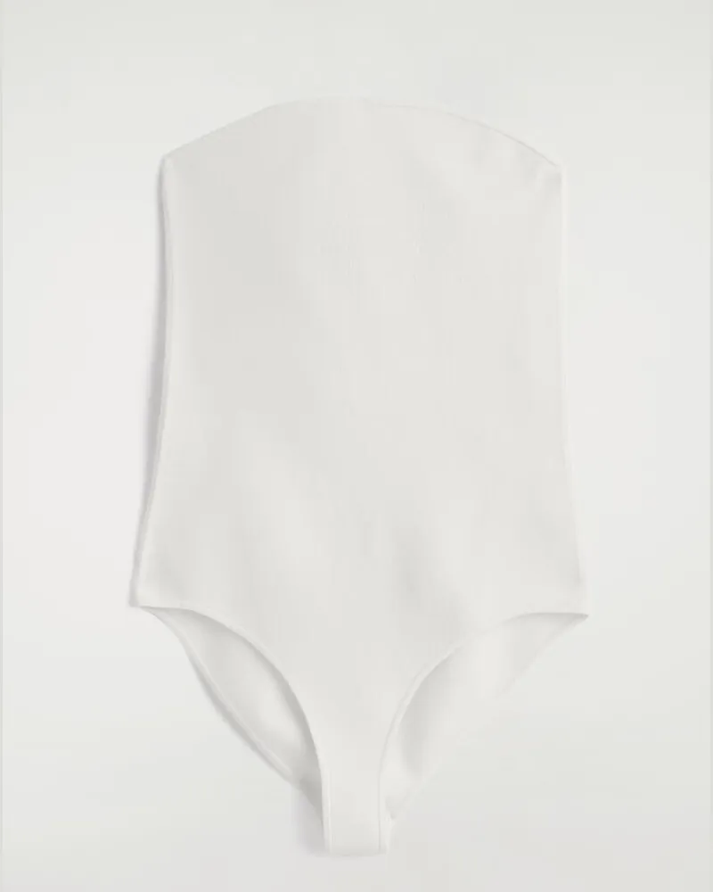 COS Rippstrick-Body Ohne Träger Weiß