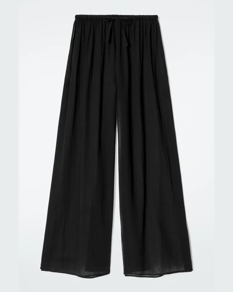 COS Strandhose Aus Baumwolle In Knitteroptik Schwarz