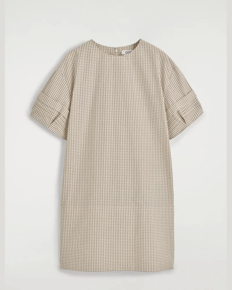 COS Minikleid Aus Baumwolle Mit Biesen Beige