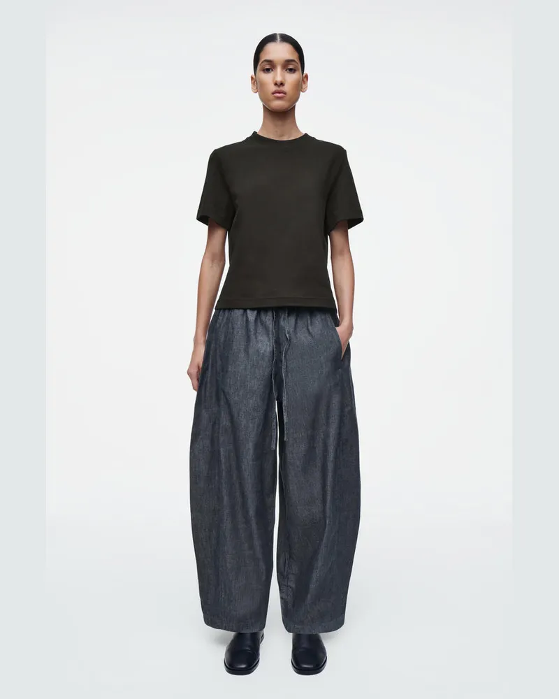 COS Hose Aus Denim Mit Kordelzugbund Und Barrel-Bein Blau