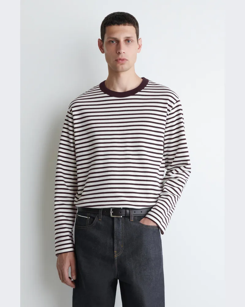 COS Lockeres Langarmshirt Aus Jersey Rot