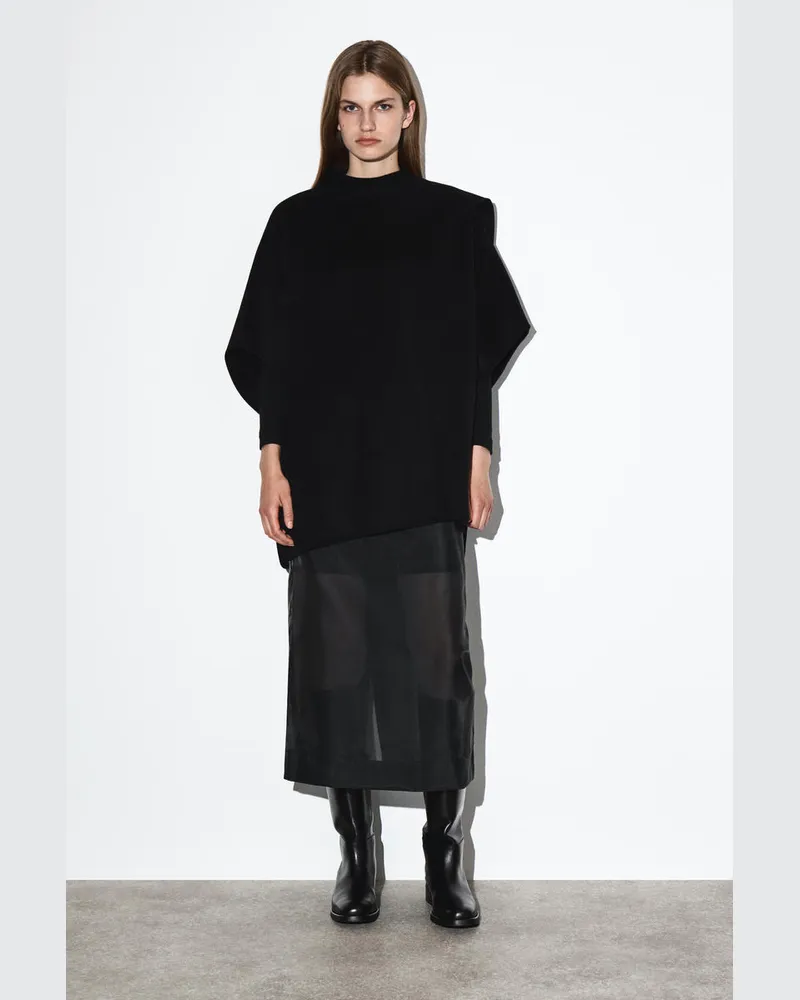 COS Schal-Cape Aus Doubleface-Wolle Schwarz