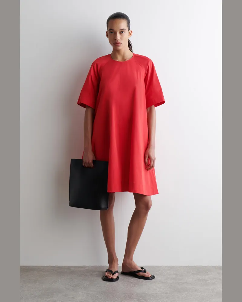 COS Minikleid In A-Linie Mit Bindedetail Rot