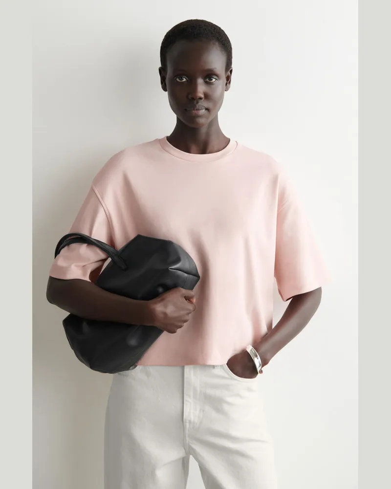 COS Kastenförmiges Oversized-T-Shirt Aus Baumwolle Rosa