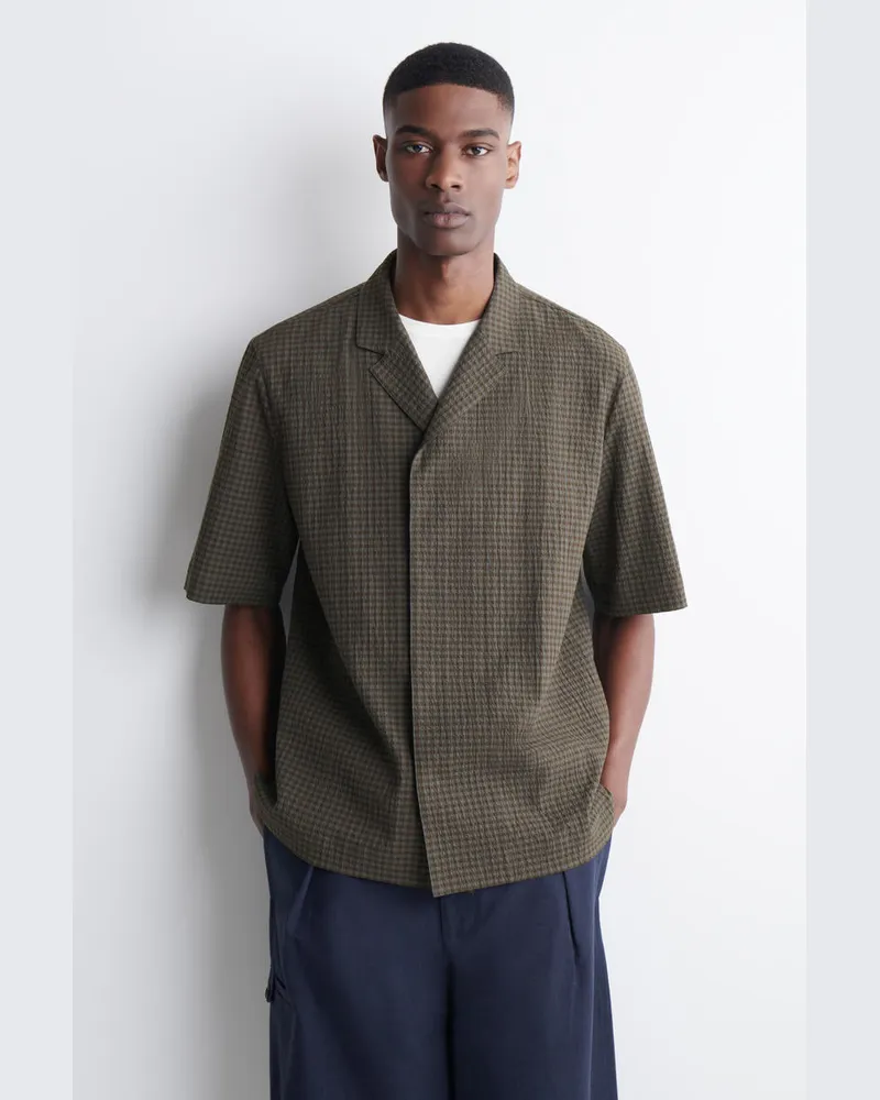 COS Freizeithemd Aus Seersucker Grau