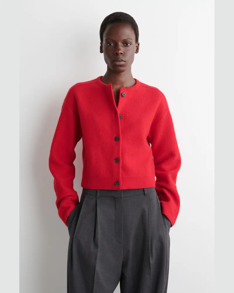 COS Strickjacke Aus Kochwolle Rot