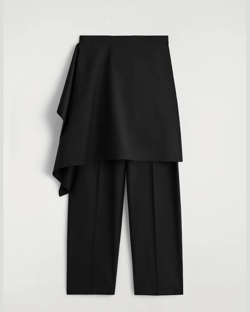 COS Wollhose Mit Rock Schwarz