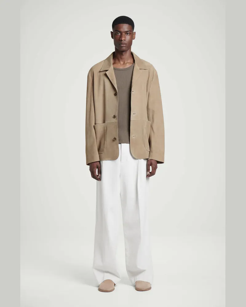 COS Pantoletten Aus Veloursleder Beige