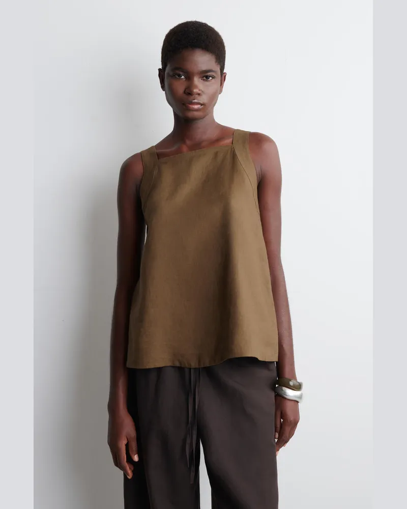 COS Top Aus Leinen Mit Bindedetail Hinten Beige