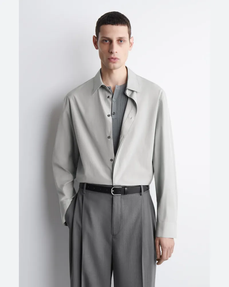 COS Elegantes Baumwollhemd Grau