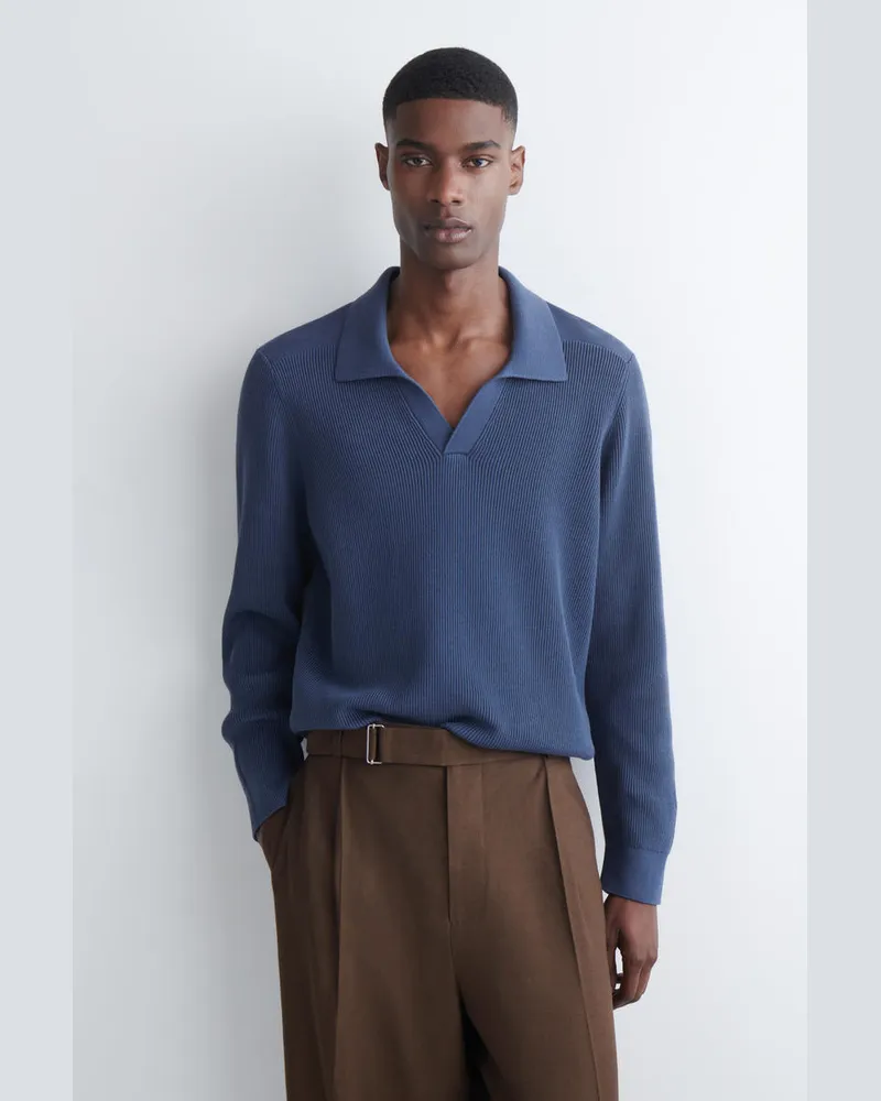 COS Polopullover Aus Baumwolle Blau