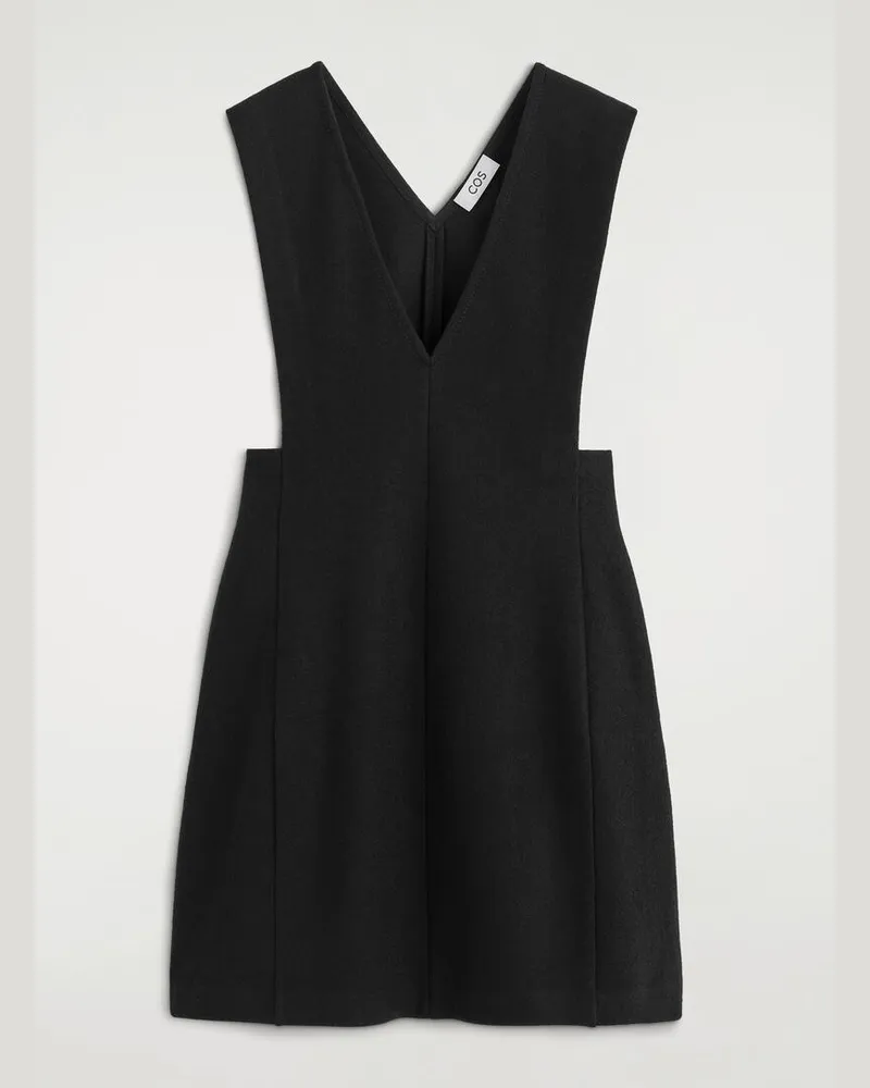 COS Mini-Schürzenkleid Aus Gekochtem Woll-Mix Schwarz