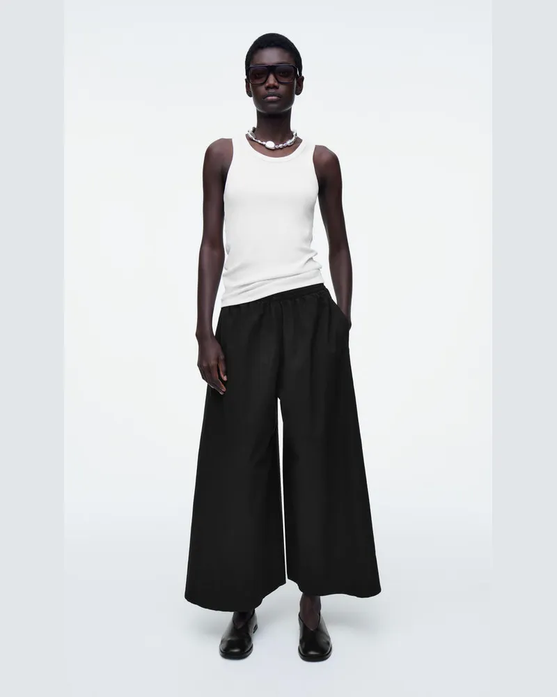 COS Culottes Aus Seersucker Schwarz