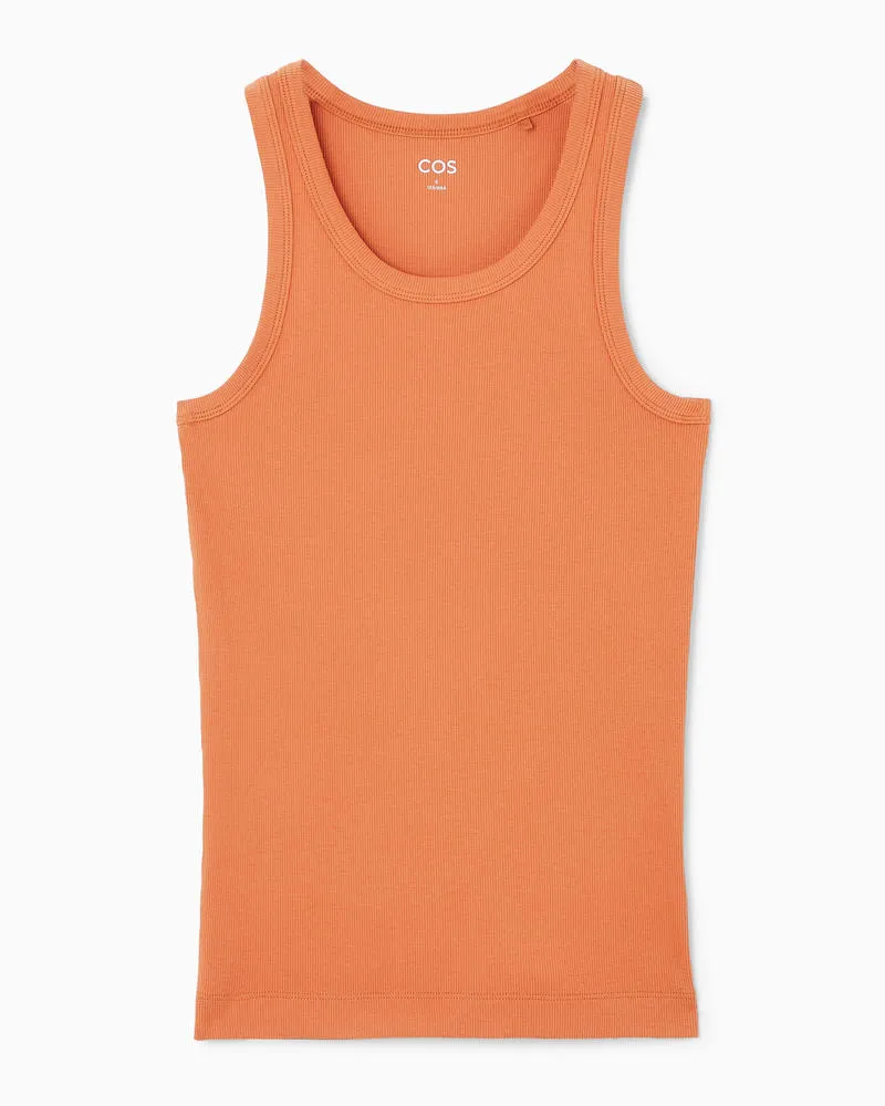 COS Geripptes Tanktop Orange