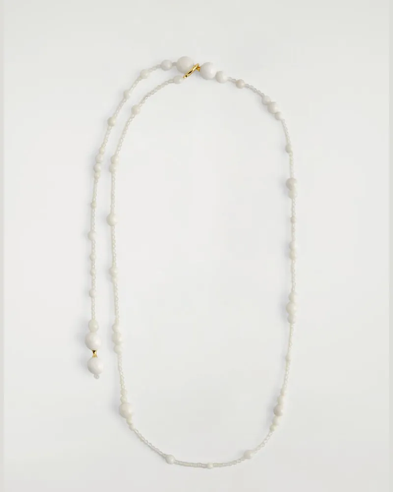 COS Kette Mit Jadeperlen Beige