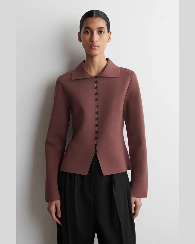 COS Taillierte Strickjacke Aus Feinstrick Braun