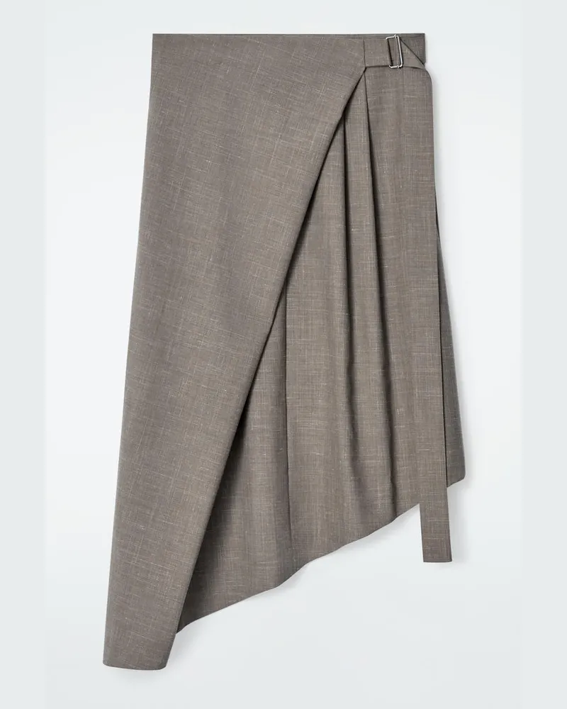 COS Wickelrock Aus Wolle Mit Gürtel Grau