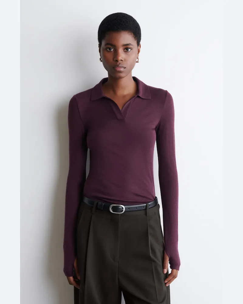 COS Poloshirt Aus Merinowolle Rot