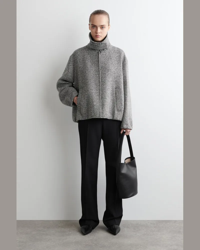 COS Jacke Aus Woll-Tweed Mit Kragen Grau