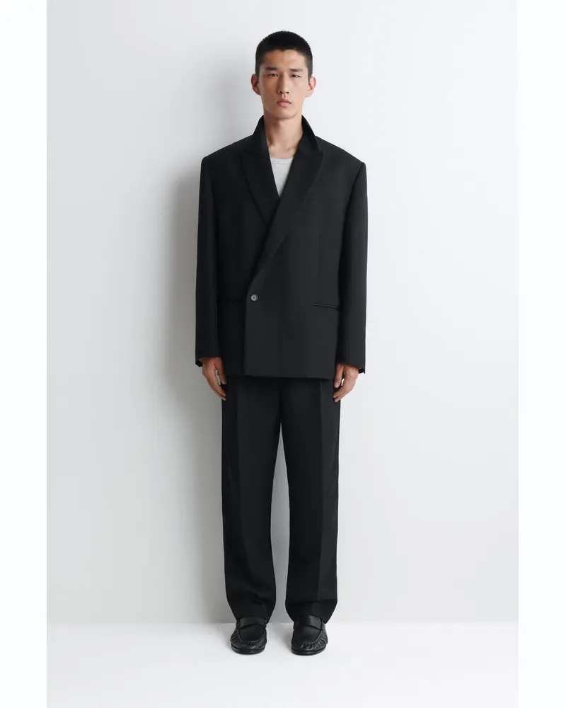 COS Loafers Aus Leder Mit Raffung Schwarz