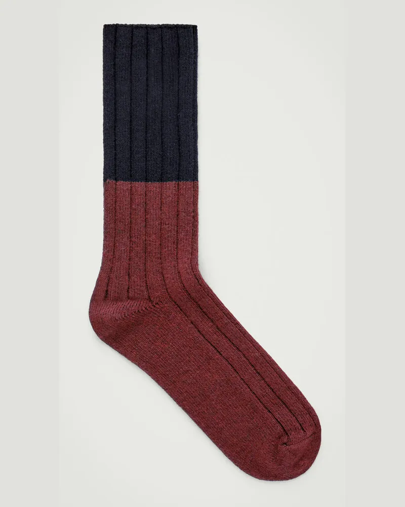 COS Gerippte Socken Mit Colour-Block-Design Blau