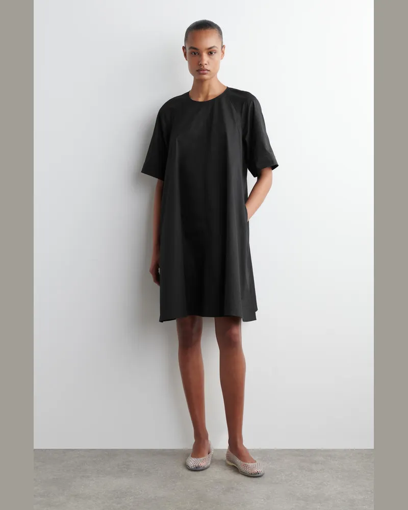 COS Minikleid In A-Linie Mit Bindedetail Schwarz