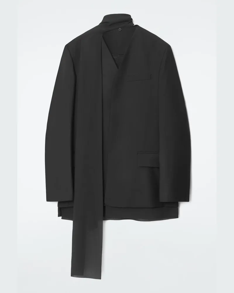 COS Wollblazer Mit Schaldetail Schwarz